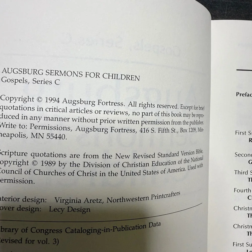 Augsburg Sermons for Children 60 Messages on Gospel Texts‎ 1994 Paperback